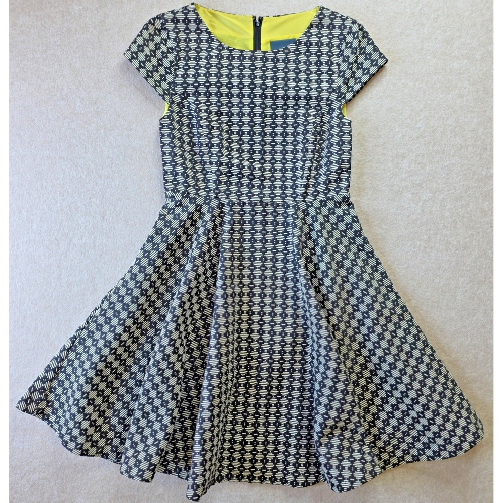 Anthropologie Maeve Jacquard Circle Dress Sz 2‎ Retro Indie Twee Fit & Flare